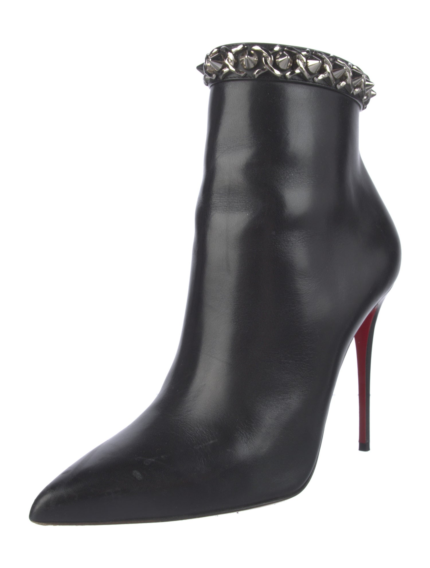 Christian Louboutin Spike Accents Leather Boots