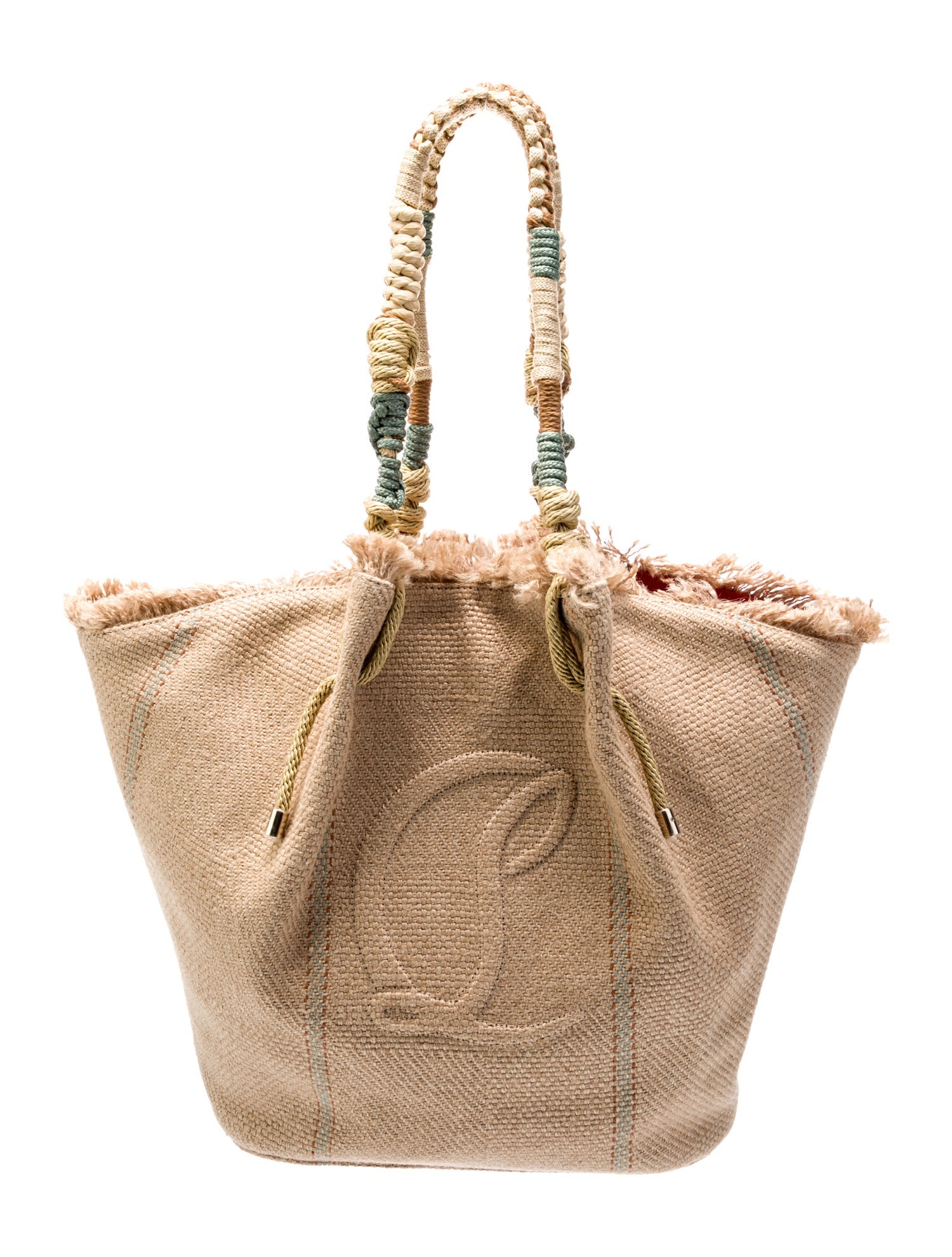 Christian Louboutin Raffia Bucket Bag