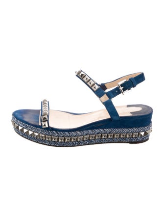 Christian Louboutin Suede Studded Accents Espadrilles