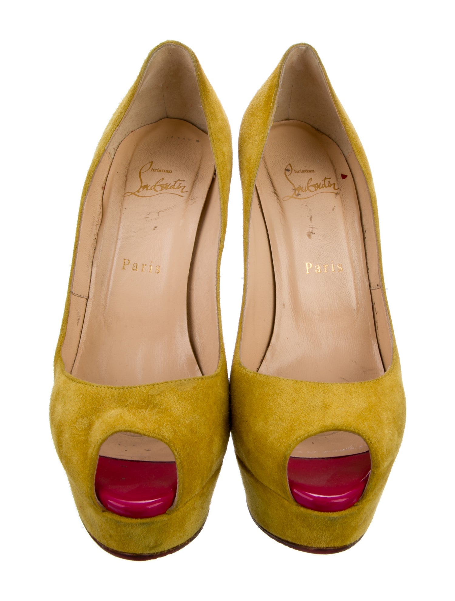 Christian Louboutin Spike Accents Suede Pumps