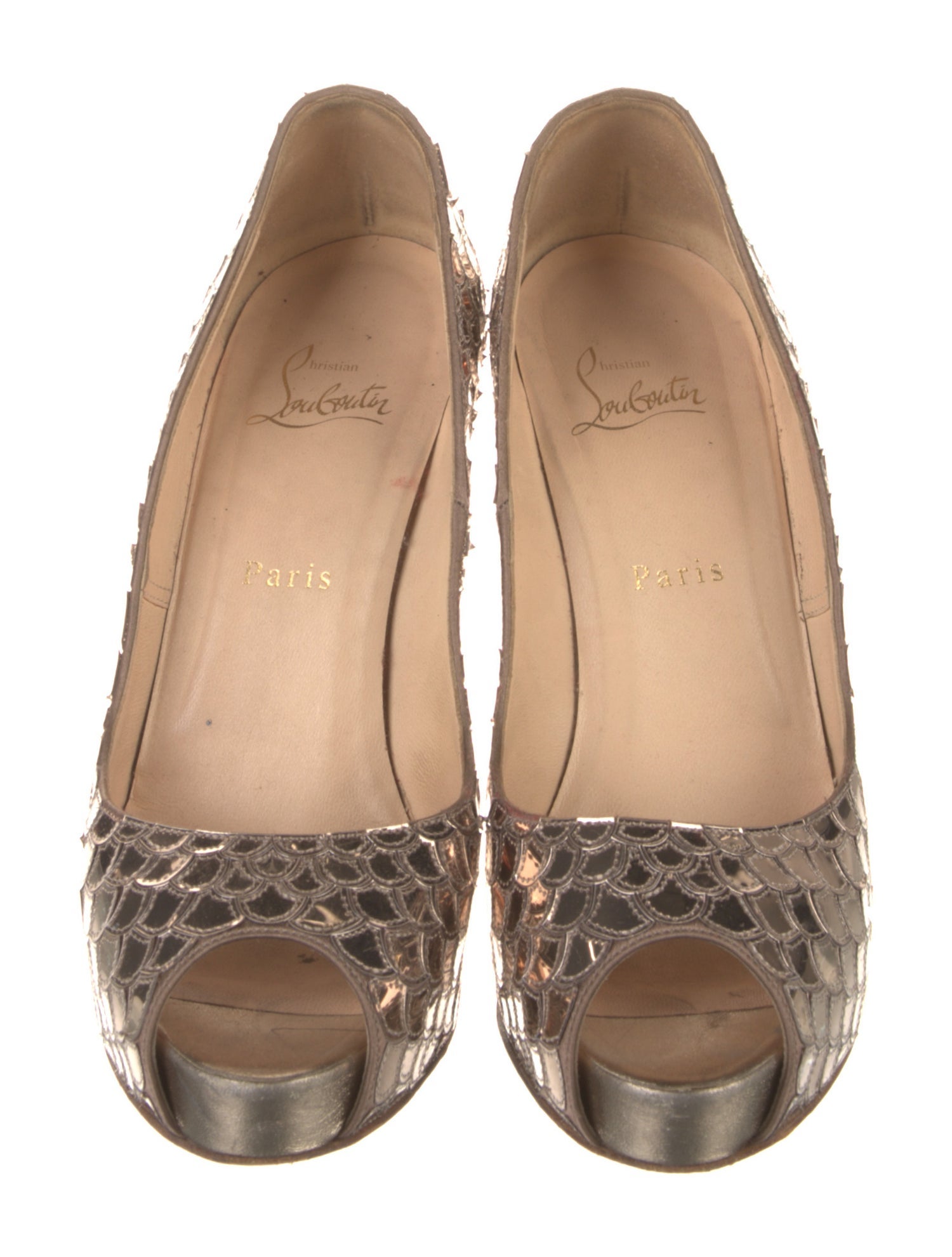 Christian Louboutin Patent Leather Sequin Embellishments Pumps