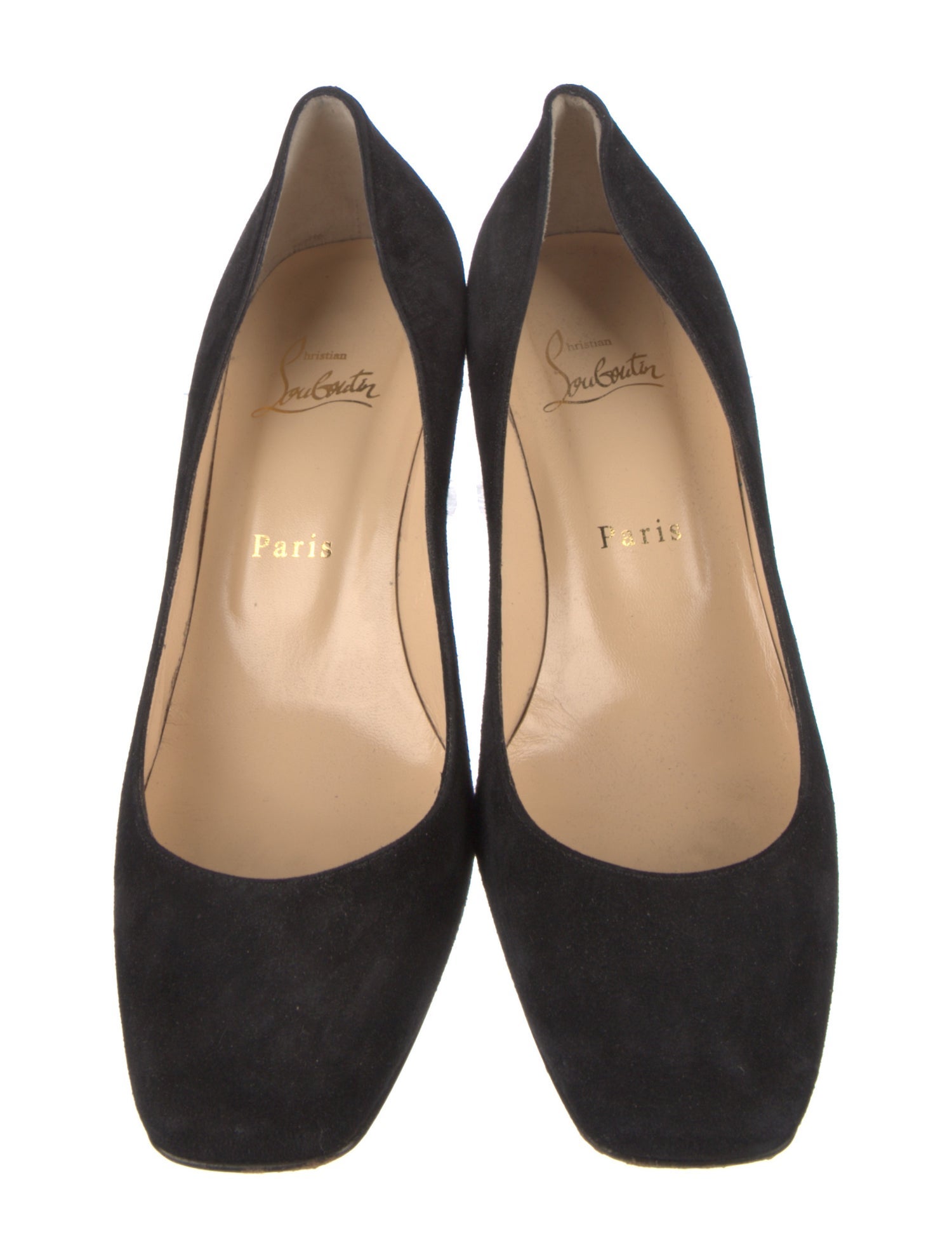 Christian Louboutin Suede Crystal Embellishments Pumps