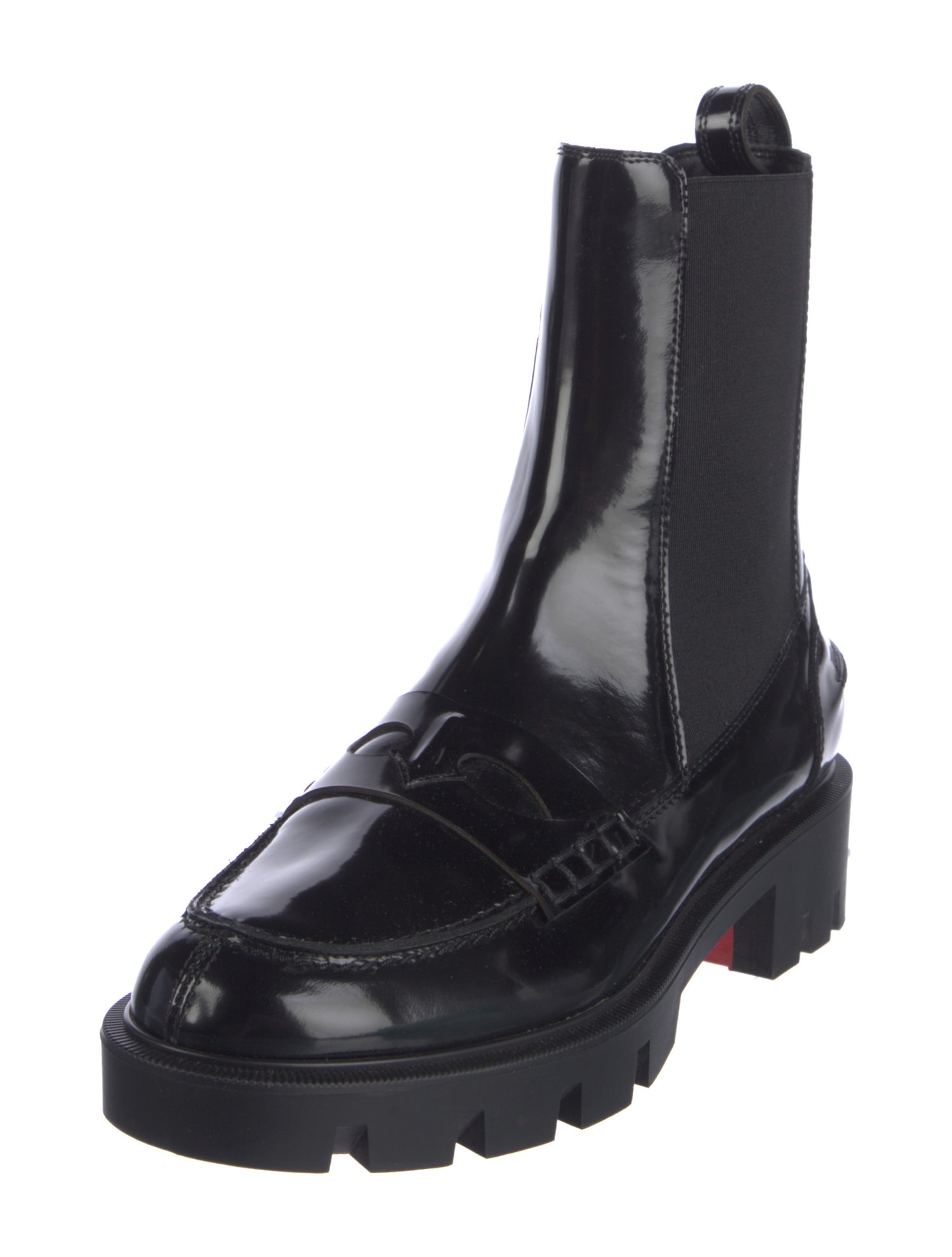 Christian Louboutin Patent Leather Chelsea Boots