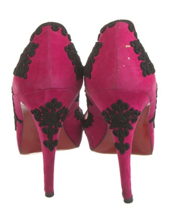 Christian Louboutin Suede Patterned Pumps