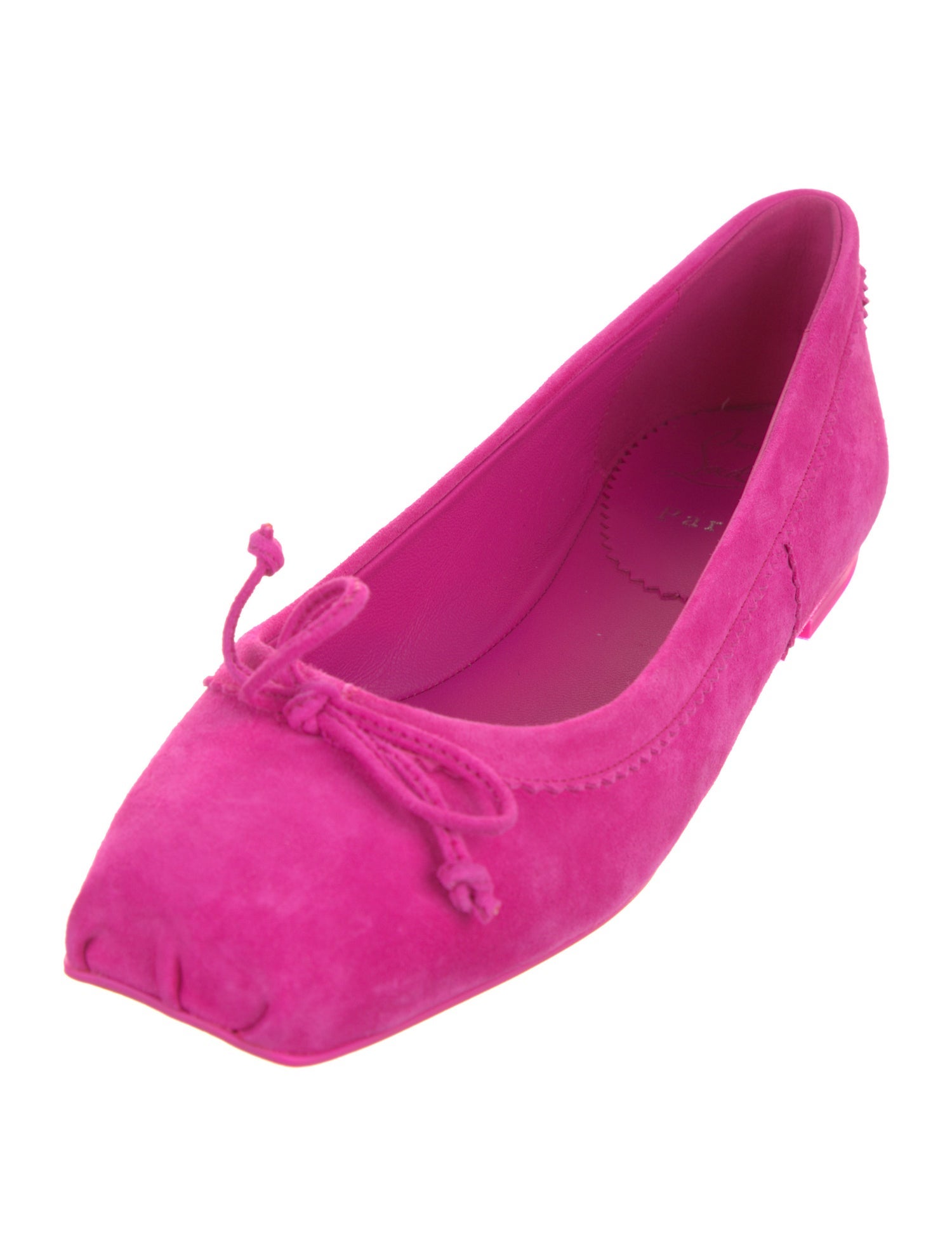 Christian Louboutin Suede Bow Accents Ballet Flats w/ Tags