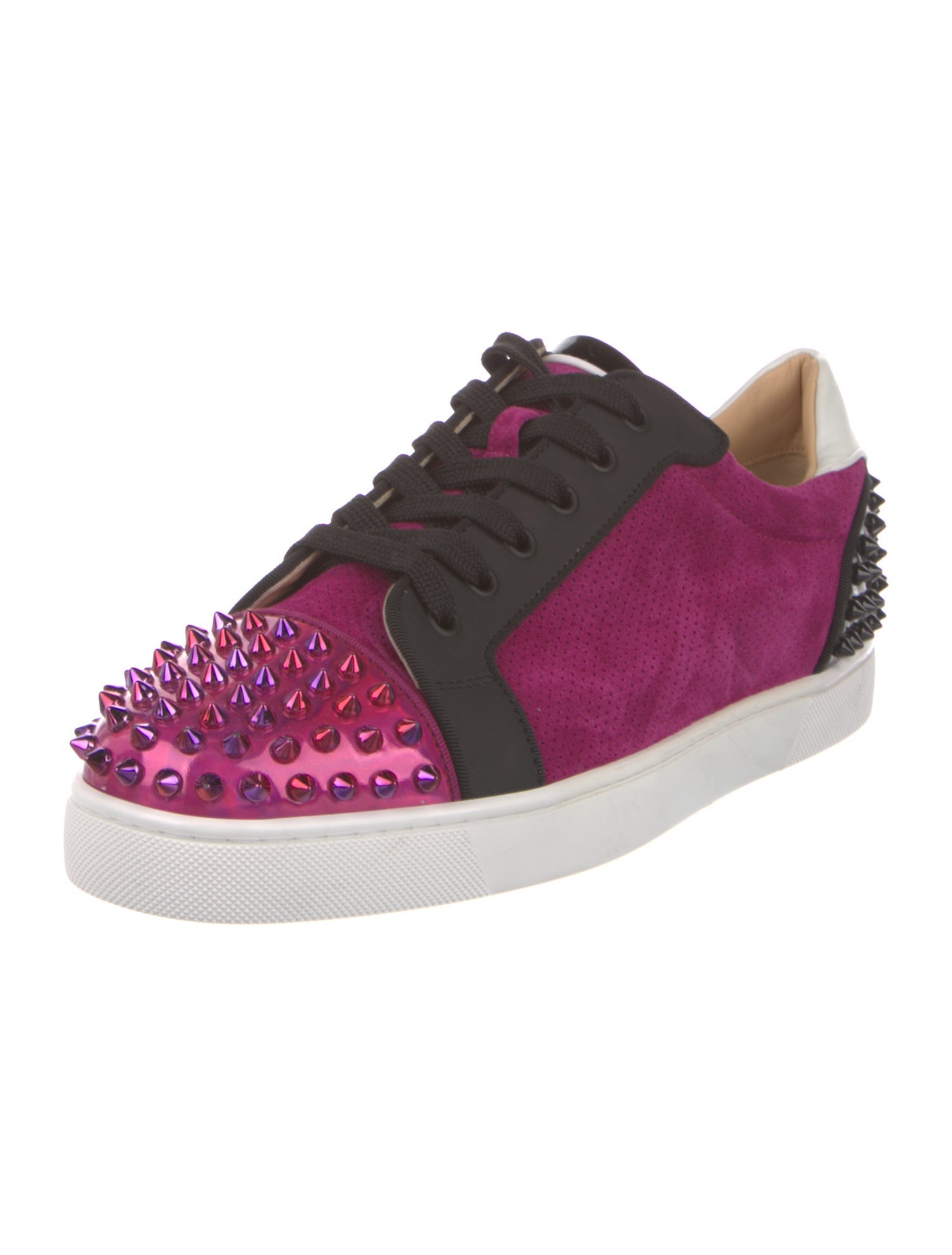 Christian Louboutin Spike Accents Suede Sneakers