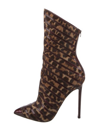 Christian Louboutin Ponyhair Animal Print Sock Boots