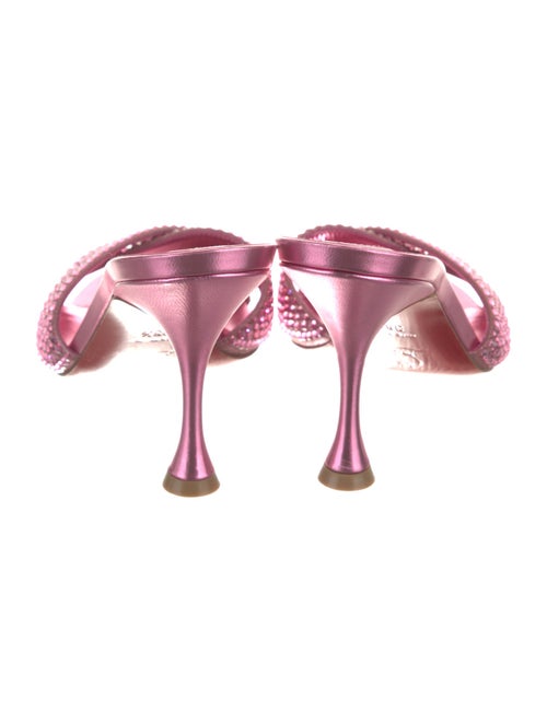 Christian Louboutin Leather Crystal Embellishments T-Strap Sandals