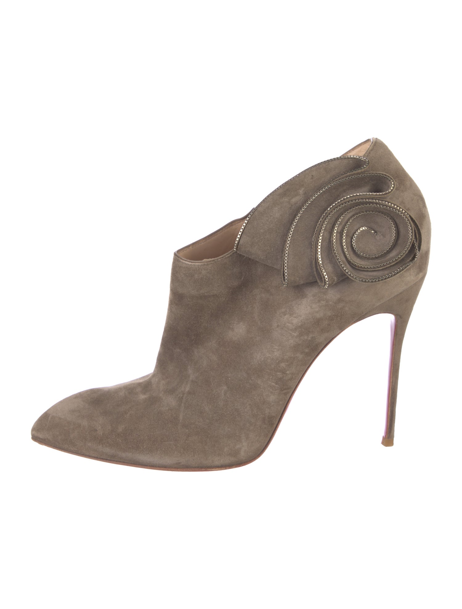 Christian Louboutin Suede Chain-Link Accents Boots