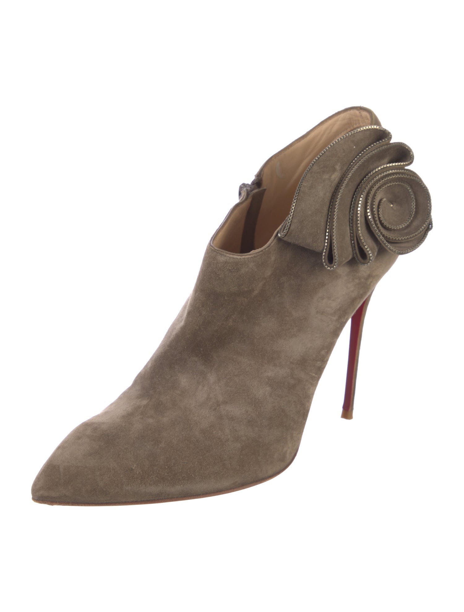 Christian Louboutin Suede Chain-Link Accents Boots