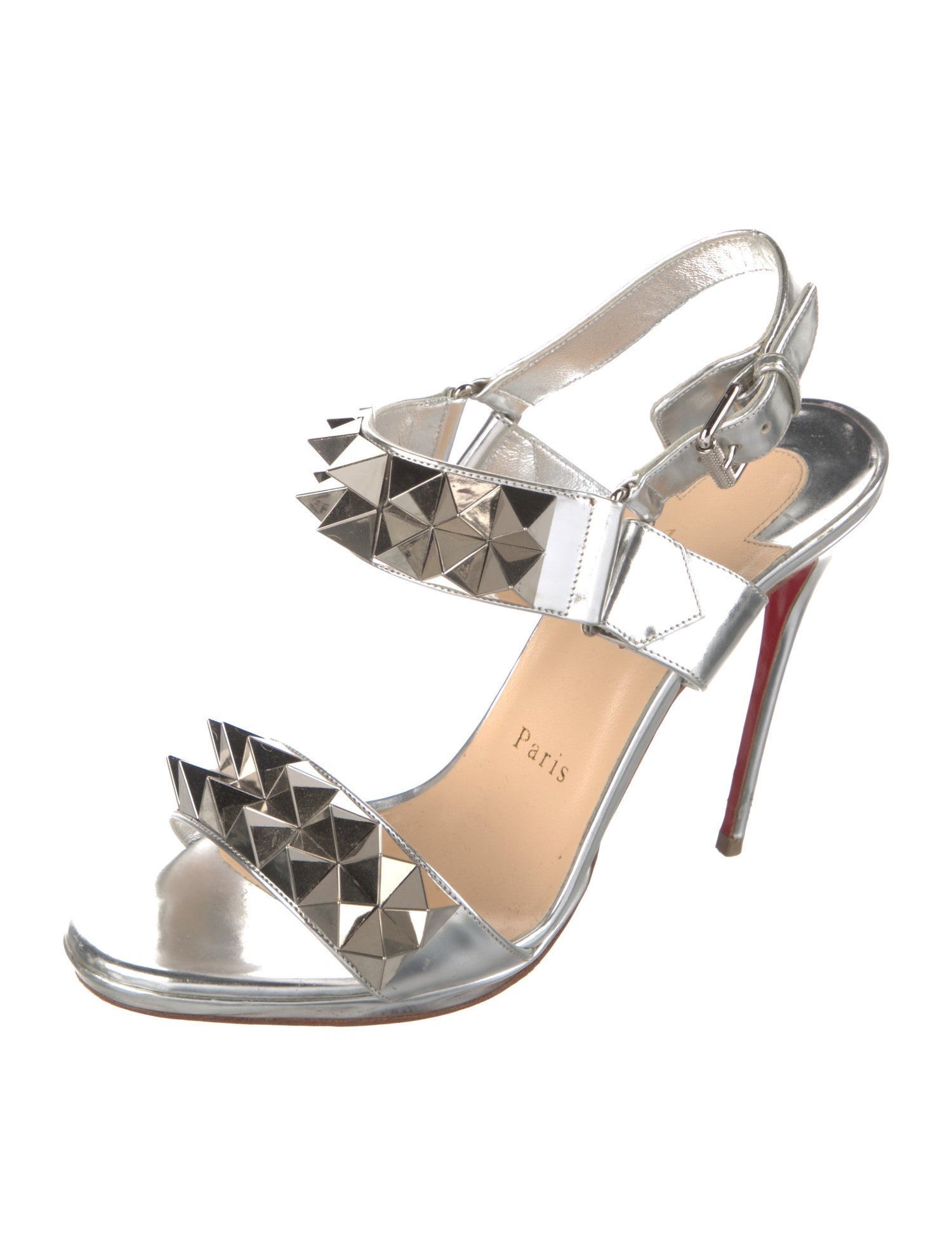 Christian Louboutin Spike Accents Leather Sandals
