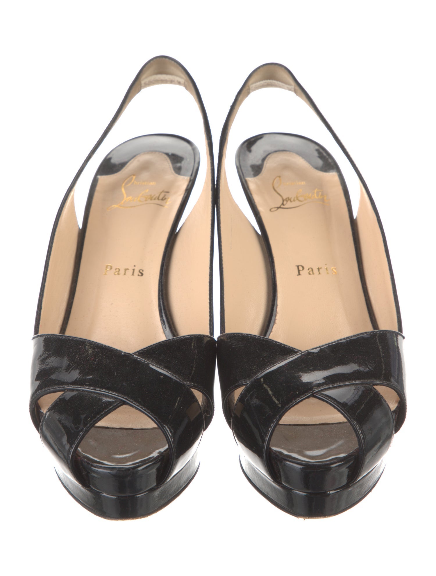 Christian Louboutin Patent Leather Slingback Pumps