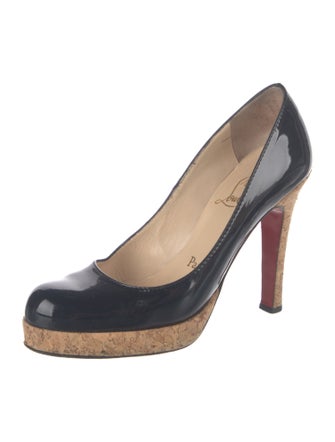 Christian Louboutin Patent Leather Colorblock Pattern Pumps