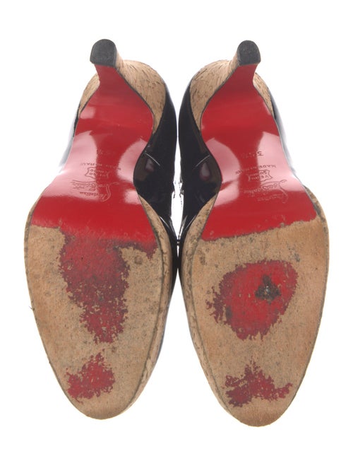 Christian Louboutin Patent Leather Colorblock Pattern Pumps