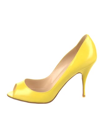 Christian Louboutin Leather Cutout Accent Pumps