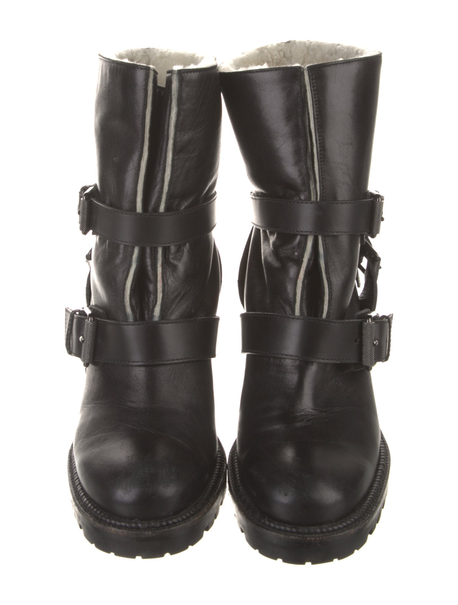 Christian Louboutin Leather Moto Boots