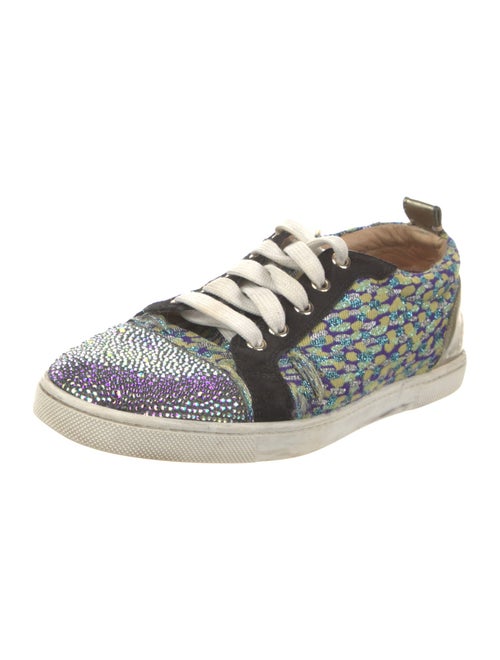 Christian Louboutin Printed Crystal Embellishments Sneakers