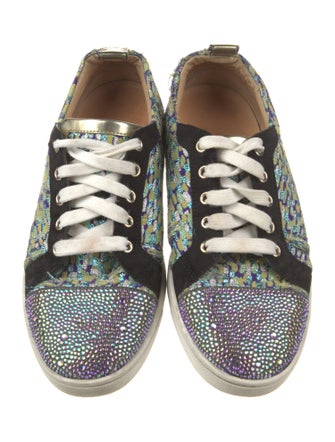 Christian Louboutin Printed Crystal Embellishments Sneakers