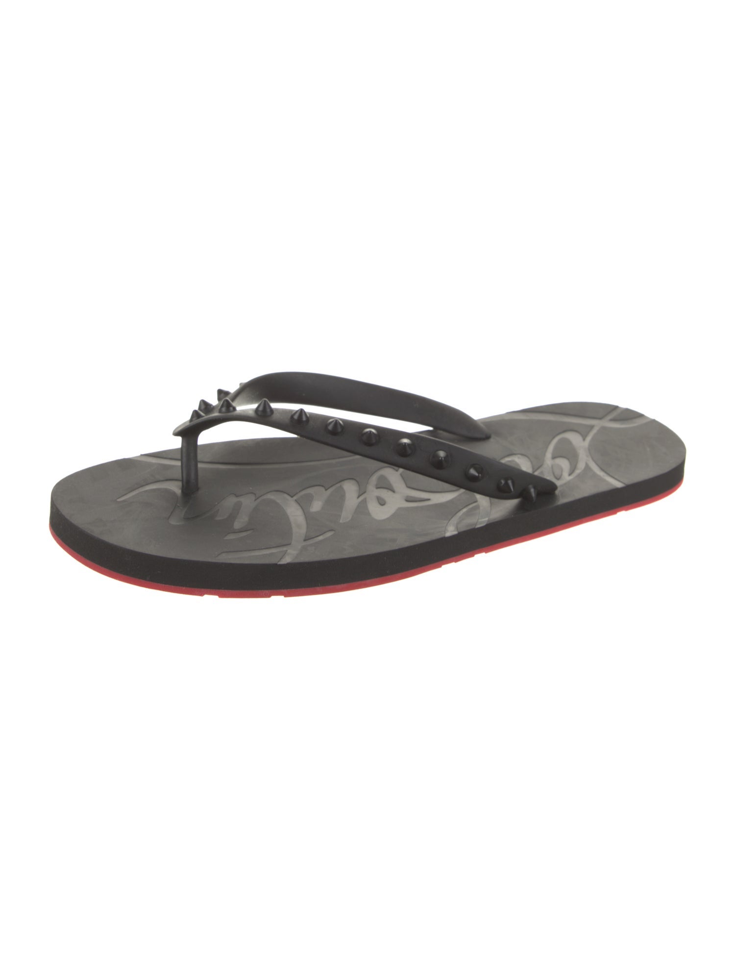 Christian Louboutin Rubber Studded Accents Flip Flops