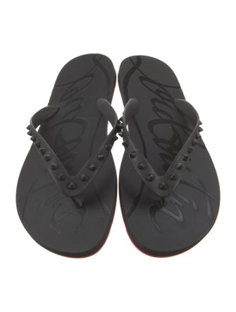 Christian Louboutin Rubber Studded Accents Flip Flops