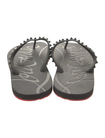 Christian Louboutin Rubber Studded Accents Flip Flops
