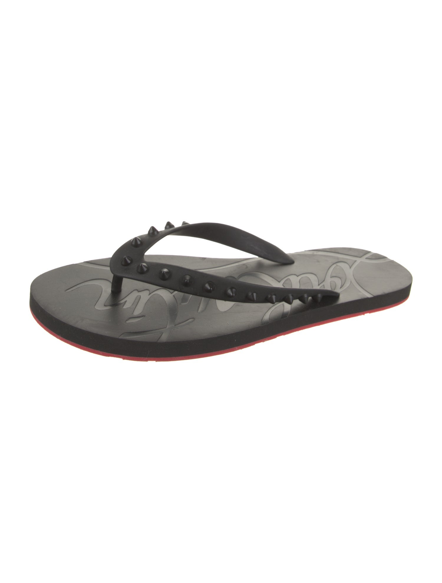 Christian Louboutin Rubber Studded Accents Flip Flops