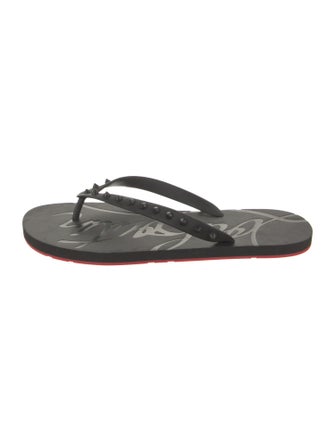 Christian Louboutin Rubber Studded Accents Flip Flops