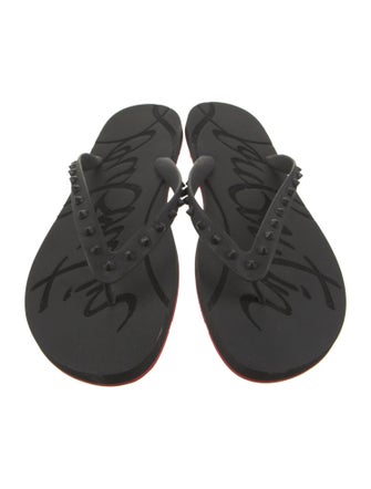 Christian Louboutin Rubber Studded Accents Flip Flops