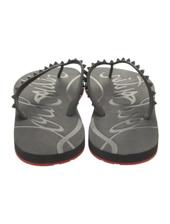 Christian Louboutin Rubber Studded Accents Flip Flops