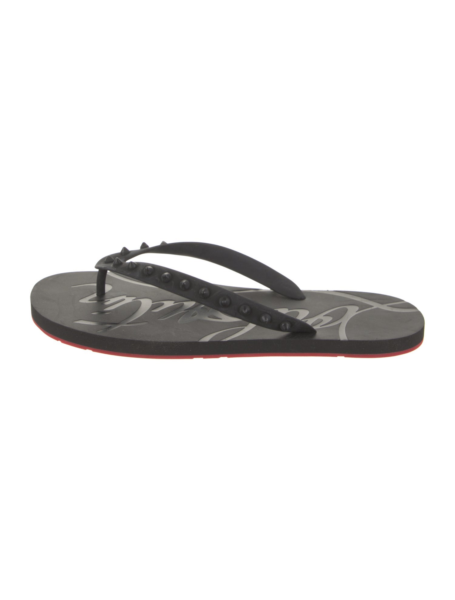 Christian Louboutin Rubber Studded Accents Flip Flops