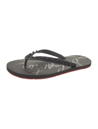 Christian Louboutin Rubber Studded Accents Flip Flops