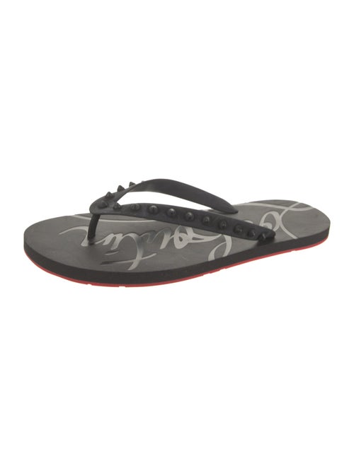 Christian Louboutin Rubber Studded Accents Flip Flops