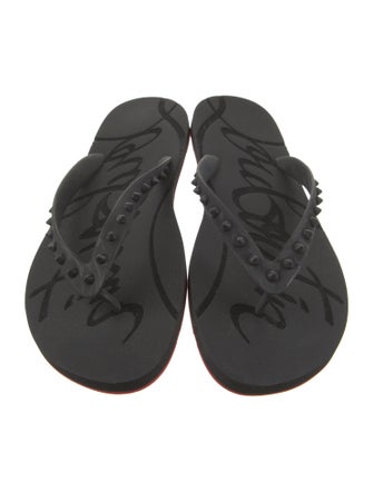 Christian Louboutin Rubber Studded Accents Flip Flops