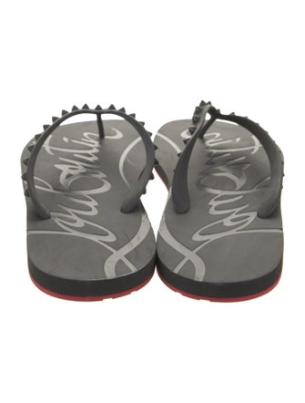 Christian Louboutin Rubber Studded Accents Flip Flops