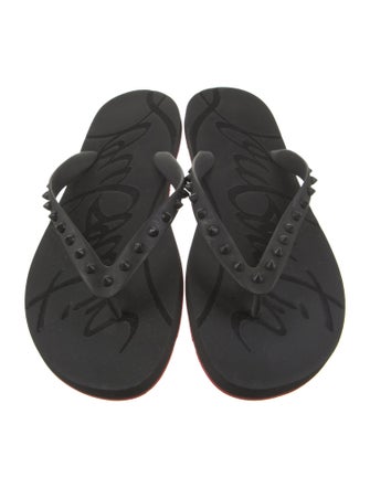 Christian Louboutin Rubber Studded Accents Flip Flops