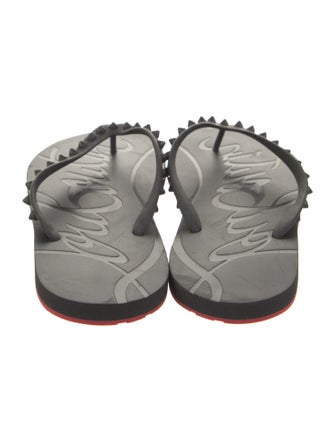 Christian Louboutin Rubber Studded Accents Flip Flops