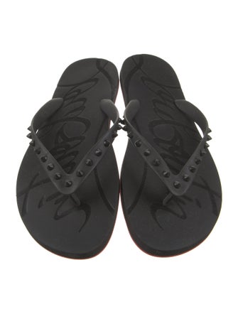Christian Louboutin Rubber Studded Accents Flip Flops