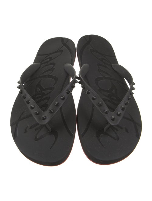 Christian Louboutin Rubber Studded Accents Flip Flops