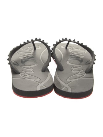 Christian Louboutin Rubber Studded Accents Flip Flops