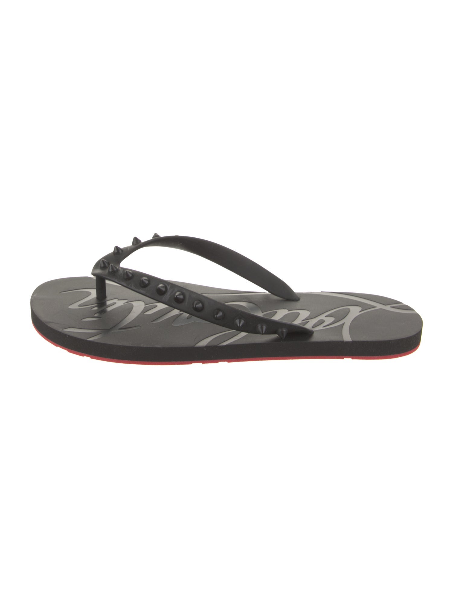 Christian Louboutin Rubber Studded Accents Flip Flops