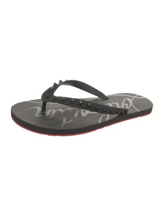 Christian Louboutin Rubber Studded Accents Flip Flops