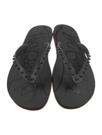Christian Louboutin Rubber Studded Accents Flip Flops