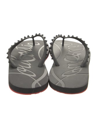 Christian Louboutin Rubber Studded Accents Flip Flops