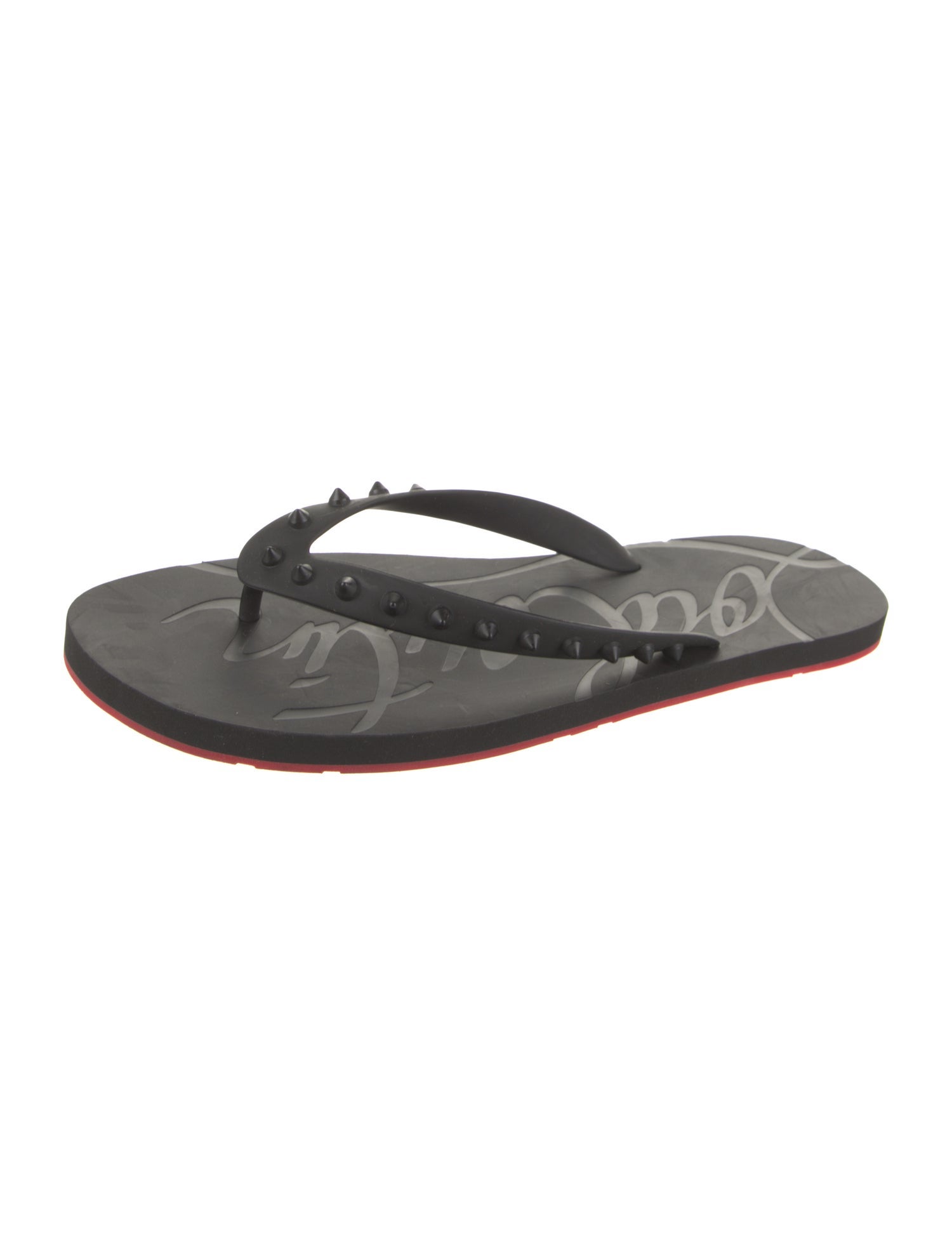 Christian Louboutin Rubber Studded Accents Flip Flops