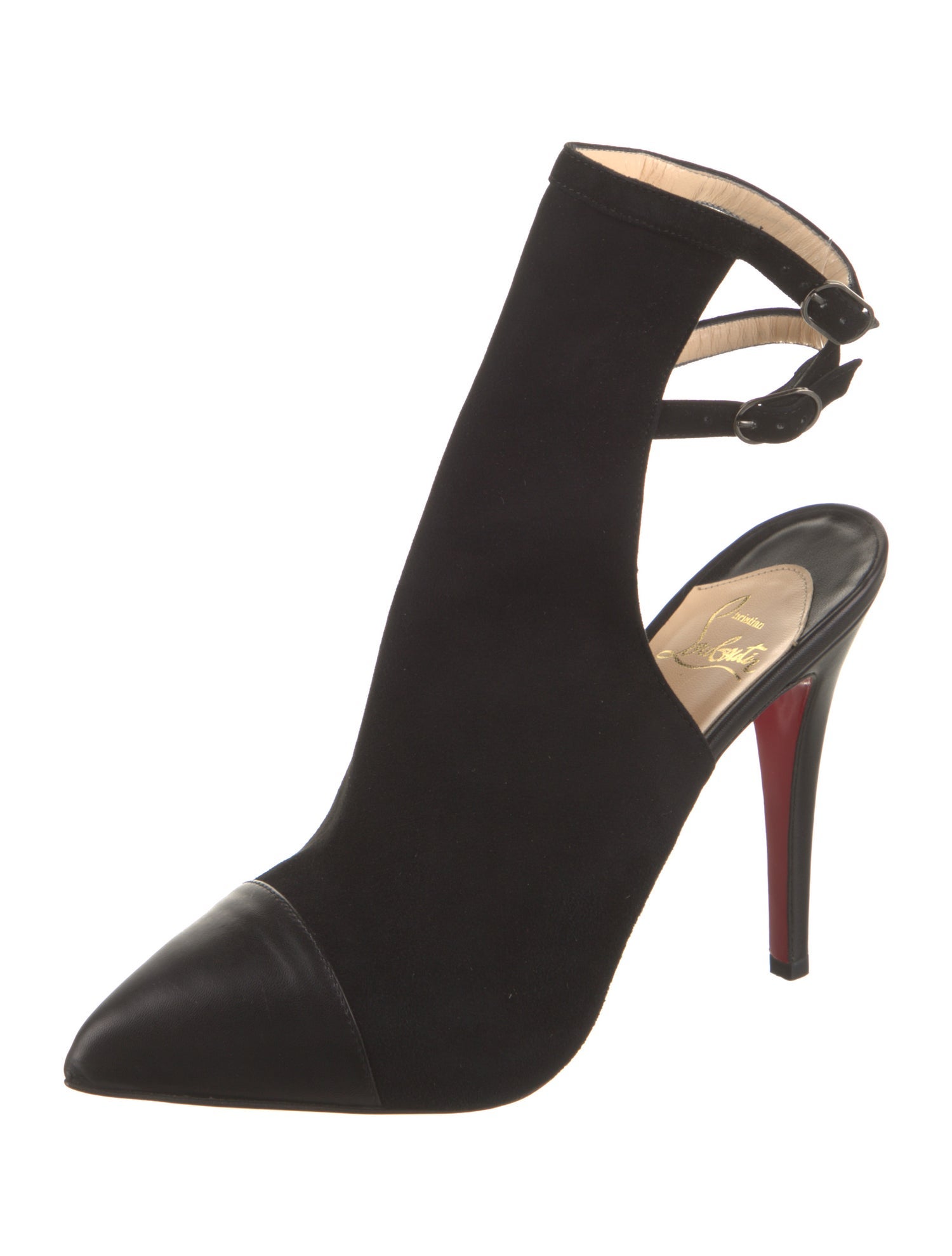 Christian Louboutin Suede Cutout Accent Slingback Pumps w/ Tags
