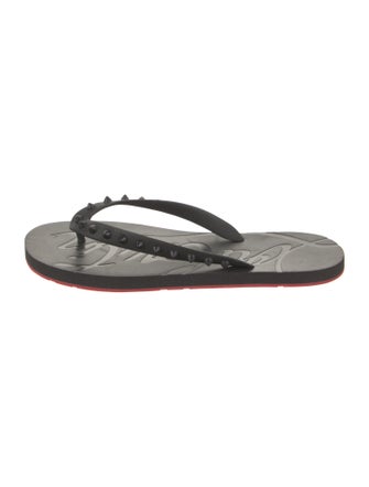 Christian Louboutin Rubber Studded Accents Flip Flops