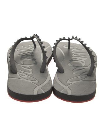 Christian Louboutin Rubber Studded Accents Flip Flops
