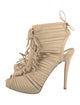 Christian Louboutin Suede Fringe Trim Accent Sandals w/ Tags
