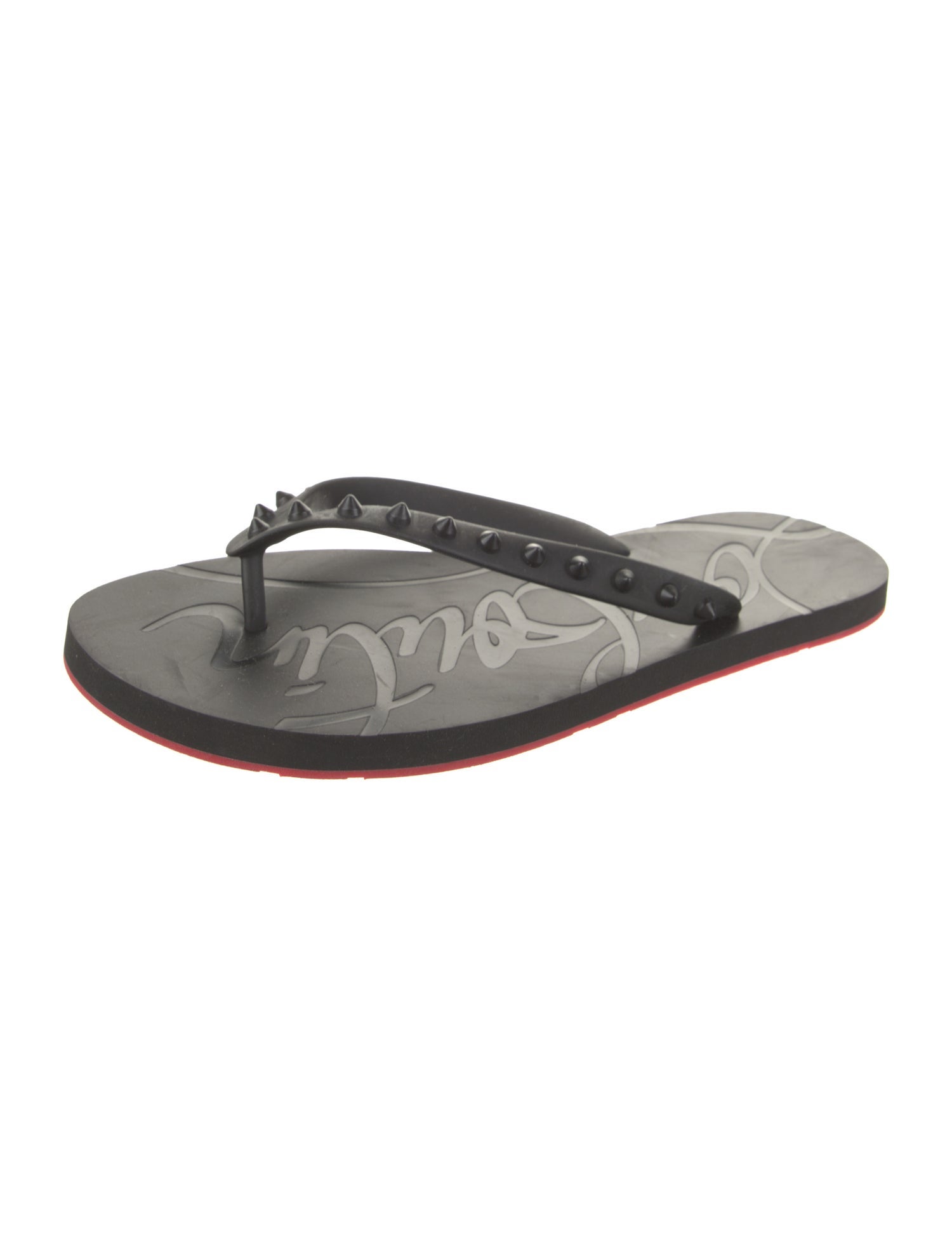 Christian Louboutin Rubber Studded Accents Flip Flops