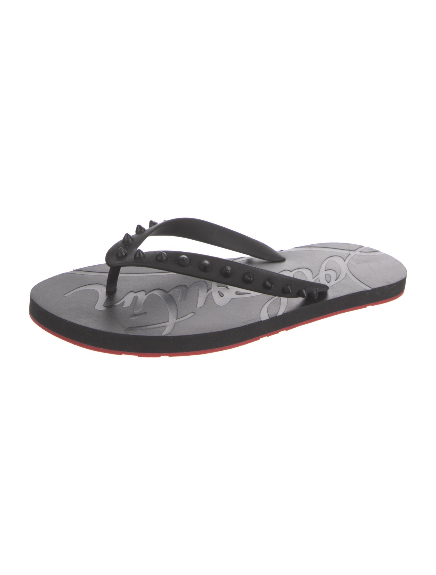 Christian Louboutin Rubber Studded Accents Flip Flops